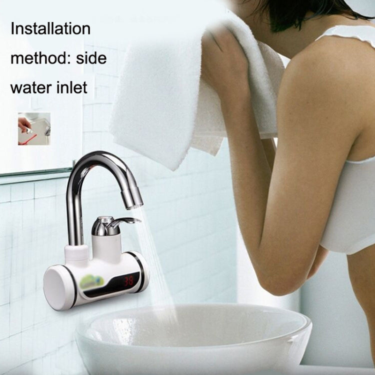 Kitchen Hot and Cold Dual-use Instant Faucets EU Plug, Style: Oblique Screen Type by bashfashion