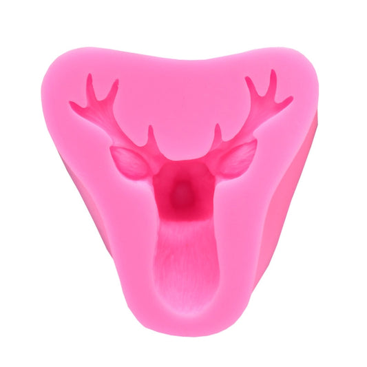 Deer Head Silicone Fondant Cake Mold(Pink) by bashfashion