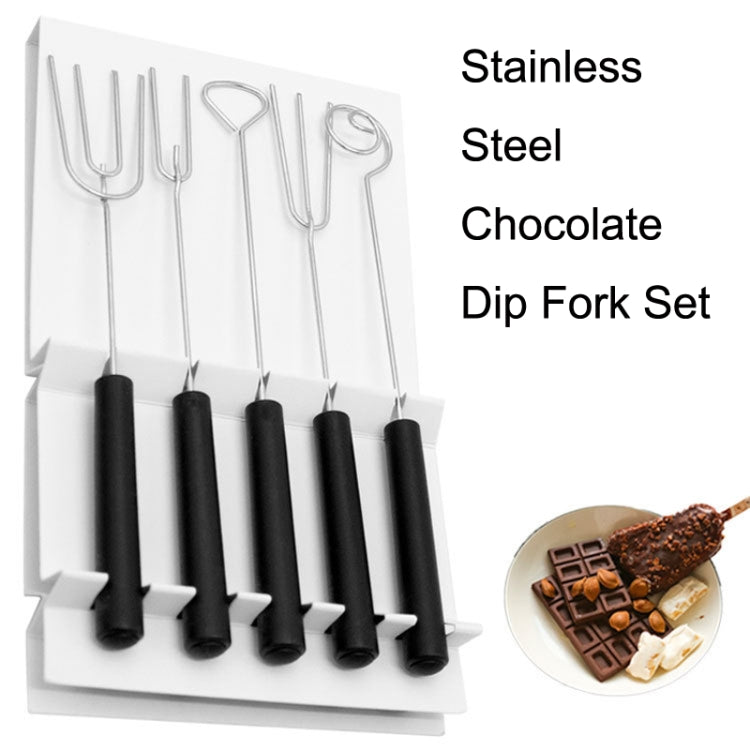 10pcs / Set Stainless Steel DIY Baking Cake Decoration Steel Fork Suit(Black) by bashfashion