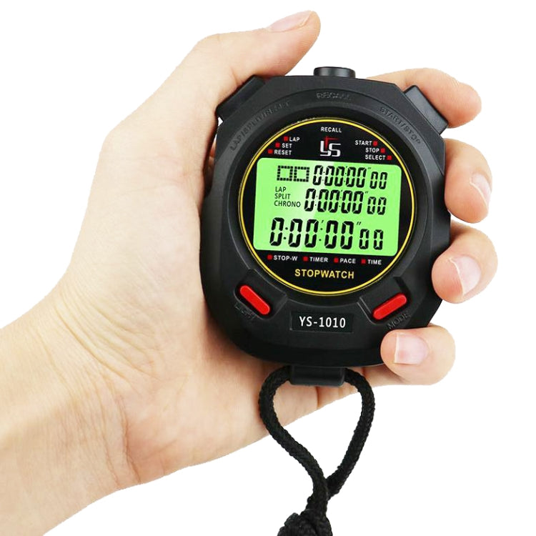 YS 3 Rows Display Luminous Stopwatch Timer Training Referee Stopwatch, Style: YS-1010 10 Memories by bashfashion