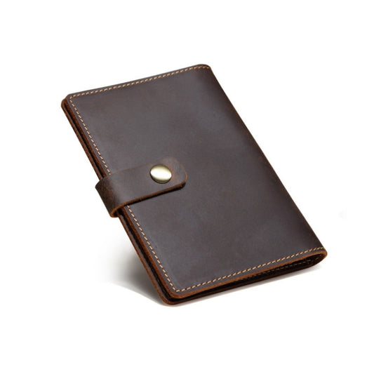 Genuine Leather Passport Holder Vintage Card Holder(Dark Coffee) by bashfashion
