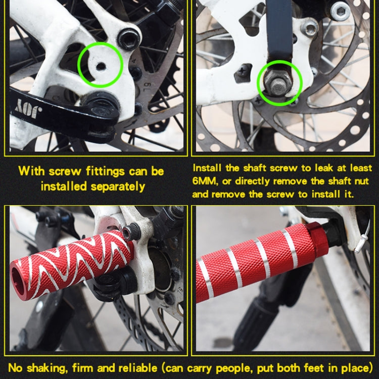 FMFXTR Bicycle Back Seat Foot Pedal Universal Back Rear Post, Color: Black Large Hole Long by FMFXTR