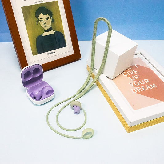 2 PCS Bluetooth Earphone Silicone Anti-Lost Cord For Samsung Glaxy Buds 2(Luminous Fragrant Green) by bashfashion