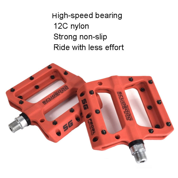 FMFXTR Mountain Bicycle Pedal Nylon Fiber Bearing Non-Slip Pedal(SG-12B Red) by FMFXTR