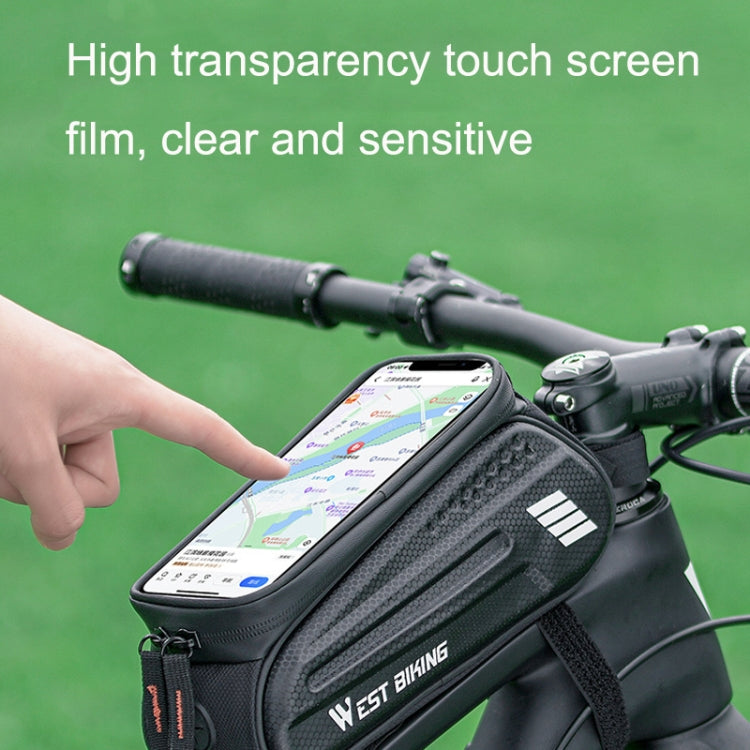 WEST BIKING Bicycle Hard Shell Front Beam Bag Mobile Phone Touch Screen Saddle Bag(Black) by WEST BIKING