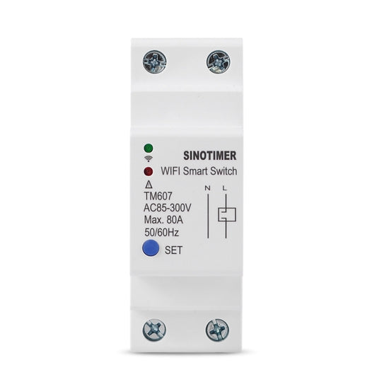 SINOTIMER TM607 Intelligent Wifi Timer Mobile App Home Rail Remote Control Time Switch 80A 85-300V by SINOTIMER