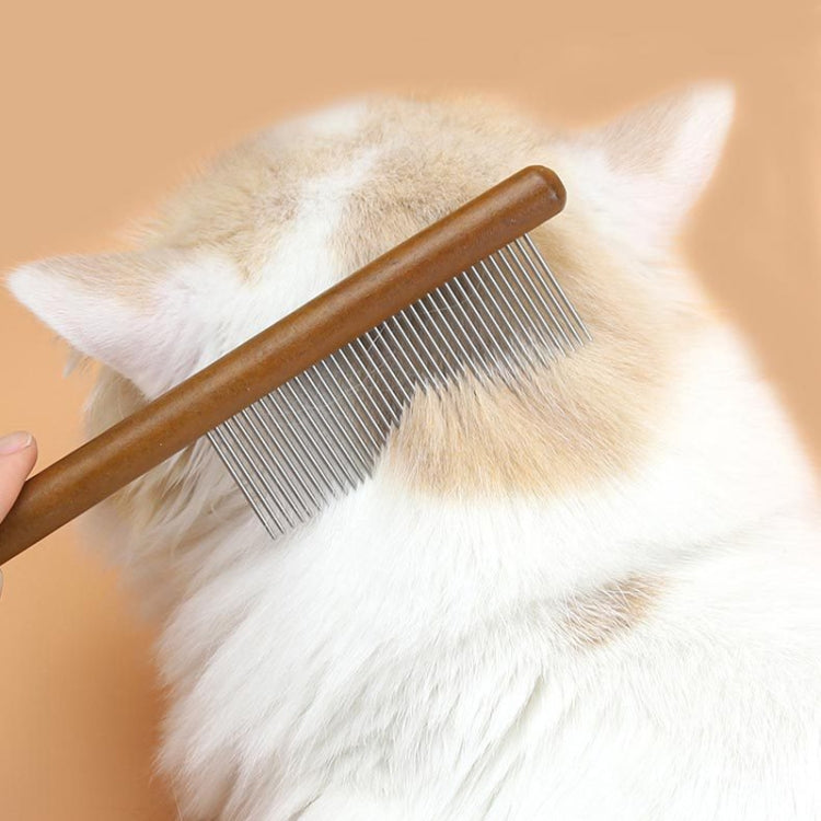 Cat Dog Solid Wood Comb For Removing Floating Hair Pet Cleaning Grooming Flea Comb(C) by bashfashion