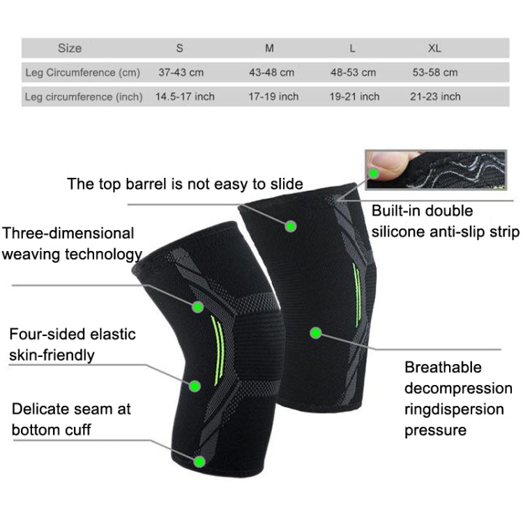 Nylon Sports Protective Gear Four-Way Stretch Knit Knee Pads, Size: S(Black White) by bashfashion