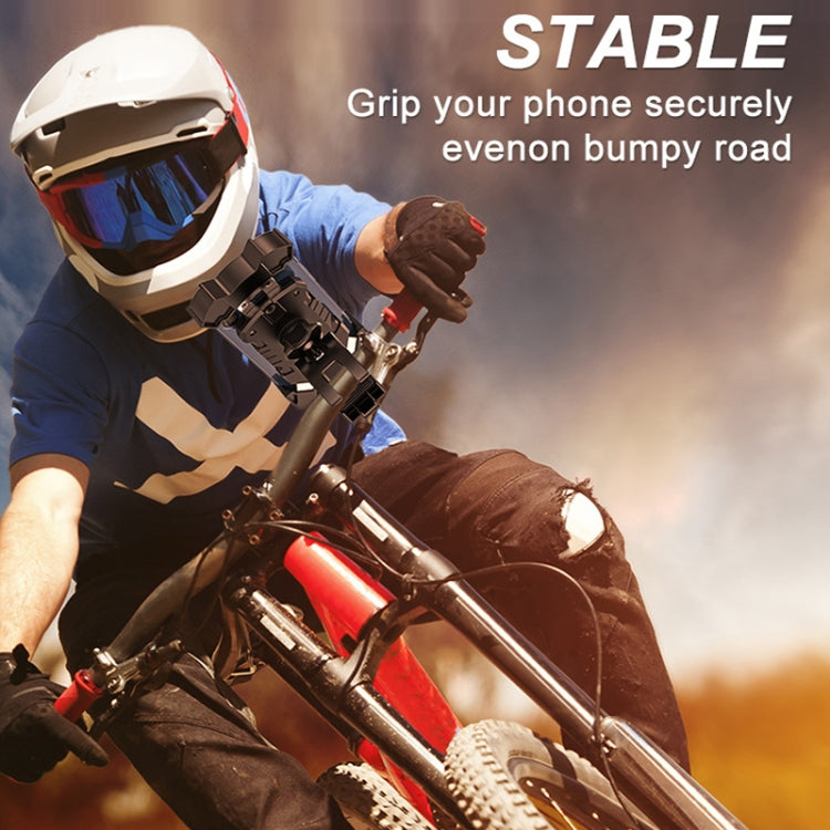 L101+M011 Outdoor Cycling Mechanical Locking Phone Holder(Gray) by bashfashion