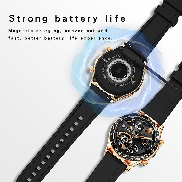 LOANIY E18 Pro Smart Bluetooth Calling Watch with NFC Function, Color: Gold Leather by LOANIY