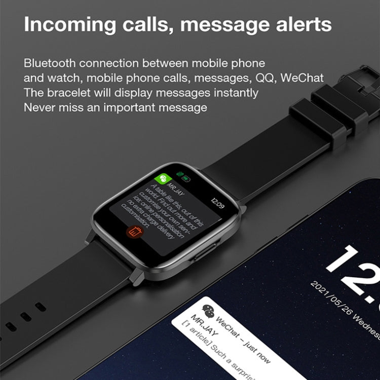 LOANIY F60 1.7 Inch Body Temperature Detection Smart Watch(Black) by LOANIY