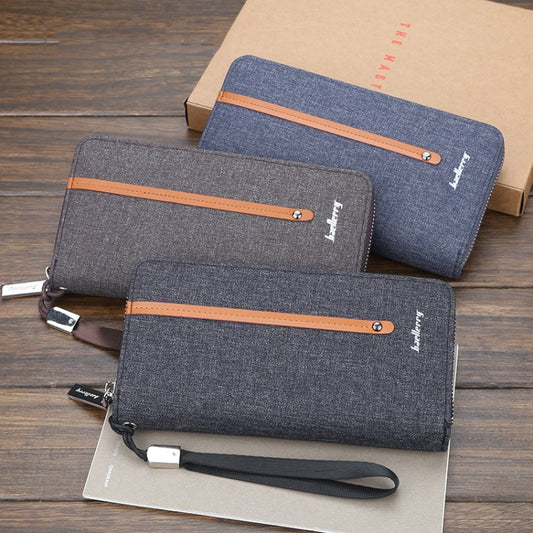 Baellerry Canvas Wallet Long Zipper Wallet Vintage Casual Multi-Card Clutch For Men(Coffee) by Baellerry