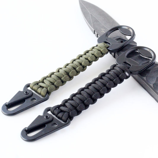 Outdoor Seven-Core Umbrella Rope Keychain Eagle Mouth Buckle Bottle Opener(Military Green) by bashfashion