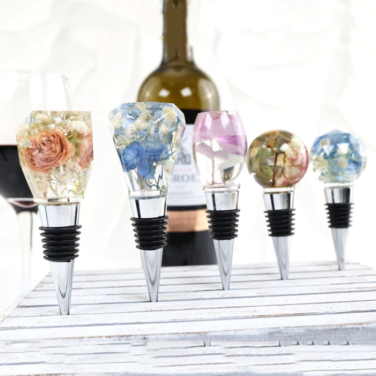 DIY Crystal Epoxy Resin Red Wine Stopper Silicone Mold,Style: 5 Molds+5 Red Wine Plug by bashfashion