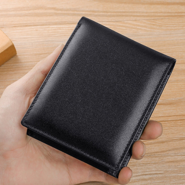 TP-215 Leather RFID Anti-theft Tri-fold Short Wallet(Black) by bashfashion