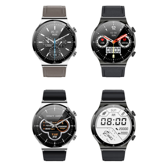 ME88 1.32 Inch Heart Rate Sleep Monitoring Smart Watch(Silver Leather) by bashfashion