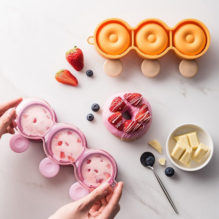 Children Homemade Donut Ice Cream Silicone Mold(Yellow) by bashfashion