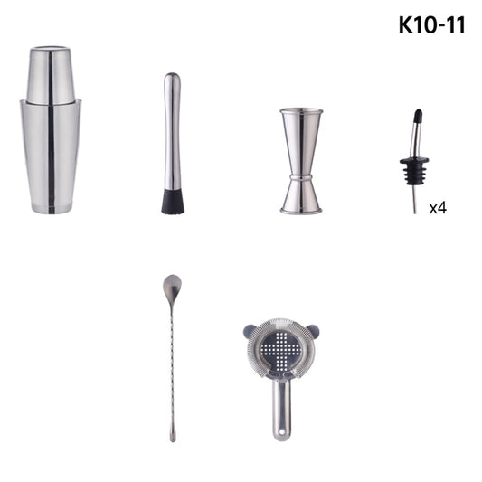 Bamboo and Wood Rack Bartending Tool Set, Spec: K10-11 by bashfashion