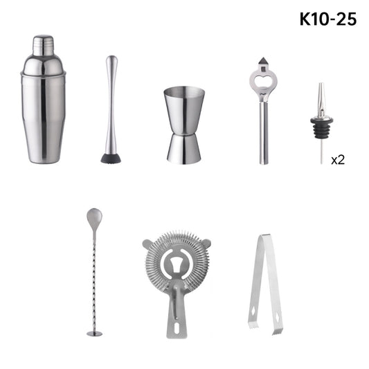 Bamboo and Wood Rack Bartending Tool Set, Spec: K10-25 by bashfashion