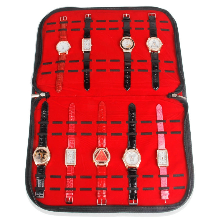 PU Leather Large Capacity Jewelry Watch Display Storage Bag by bashfashion