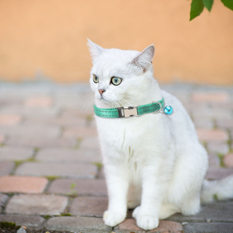 2 PCS Night Reflective Nylon Cat Collar With Bell, Size: XS 1.0x19-30cm(No Carving Purple) by bashfashion