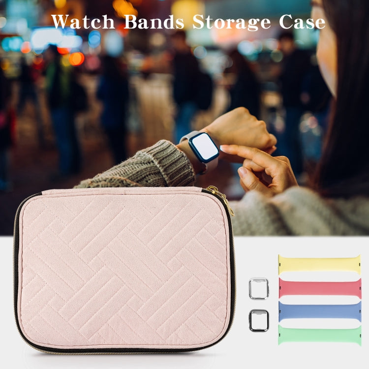 Velvet Watch Strap Watch Accessories Storage Bag, Specification: Pink S by bashfashion