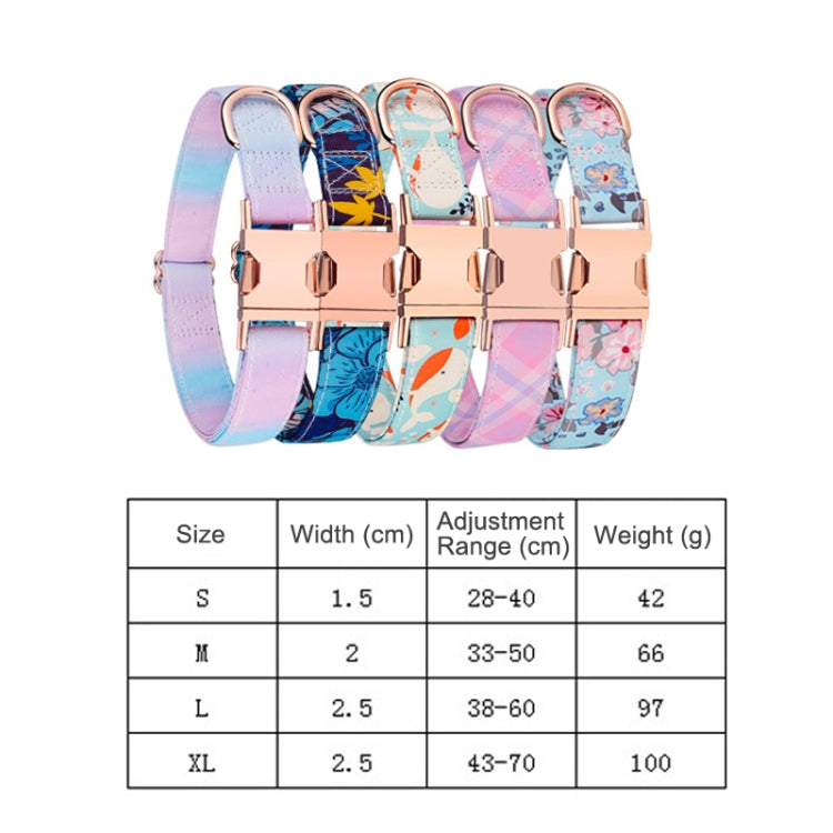 Rose Gold Buckle Pet Detachable Bow Collar, Size: M 2.0x33-50cm(Fantasy Gradient) by bashfashion