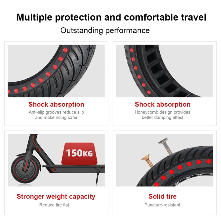 8.5 inch Color Dot Honeycomb Tire for Xiaomi Mijia M365/M365 Pro/1S(Red) by bashfashion