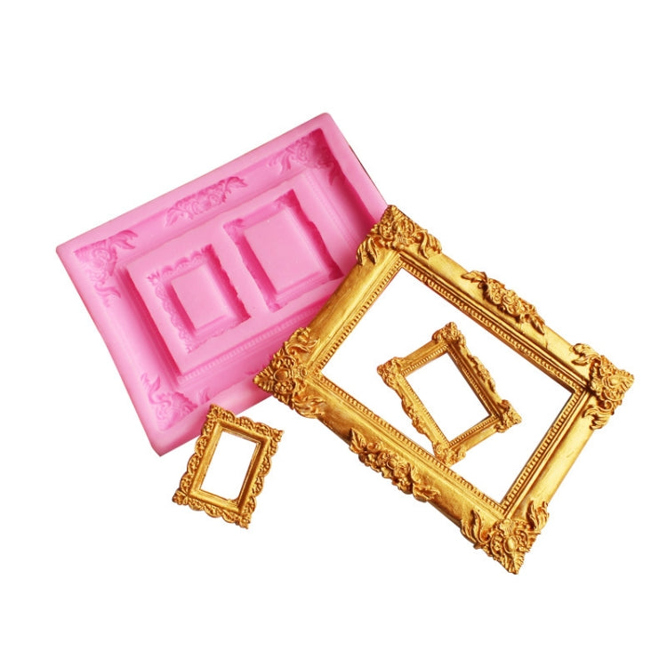 Vintage Photo Frame Liquid Silicone Fondant Mould(Pink) by bashfashion