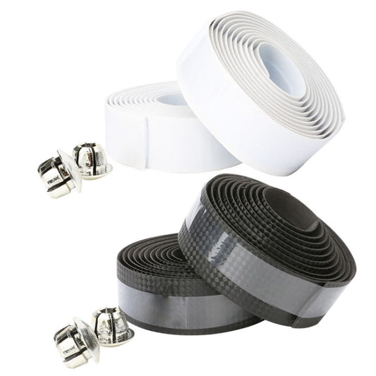 1 Pair Carbon Fiber Texture Road Bike Ties Snakeskin Handlebar Ties(White) by bashfashion