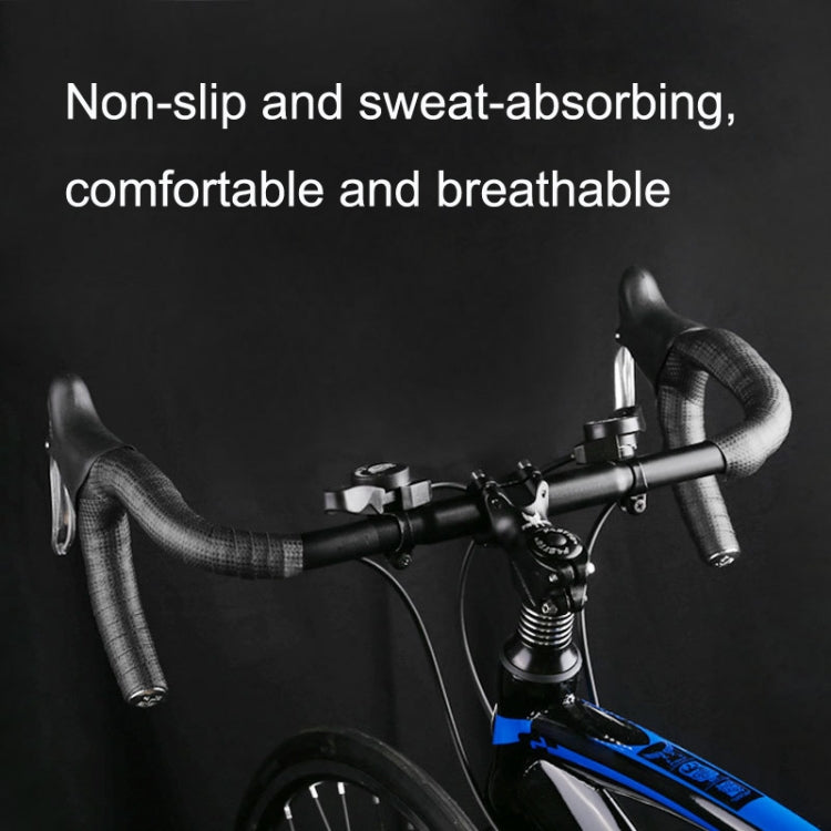 1 Pair Carbon Fiber Texture Road Bike Ties Snakeskin Handlebar Ties(Black) by bashfashion