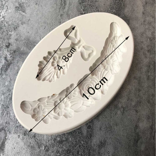 5 PCS Pattern Lace Decorative Liquid Silicone Fondant Mould by bashfashion