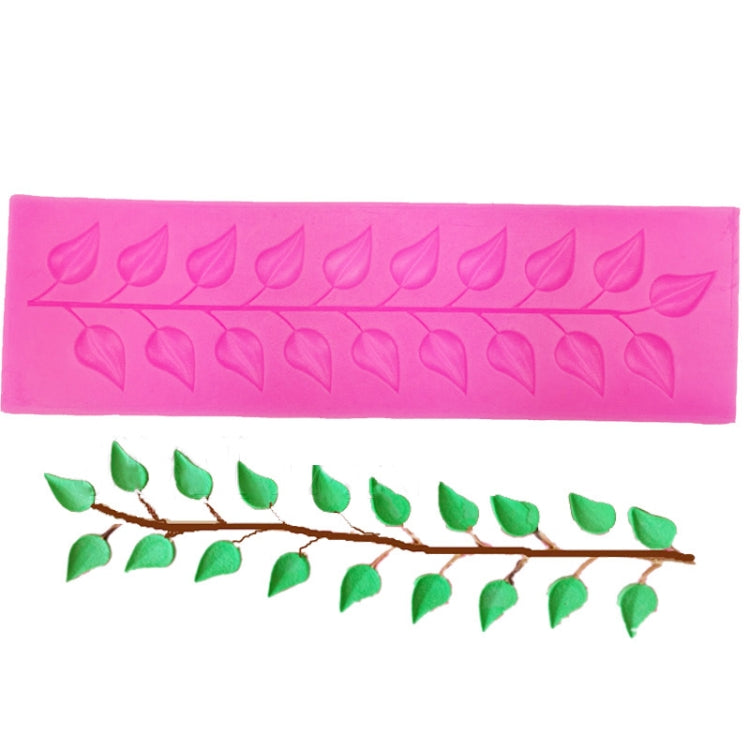Long Strip Lace Tree Leaf Fondant Silicone Mold by bashfashion
