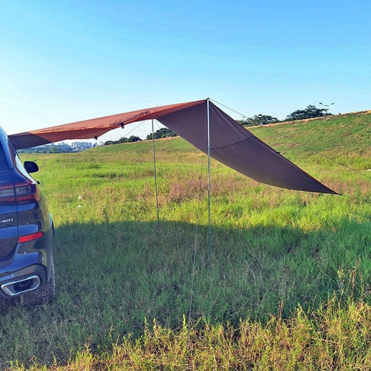 Outdoor Picnic Camping Tent On The Side Of The Car Rain-proof Sun Canopy 200x440cm(Khaki) by bashfashion