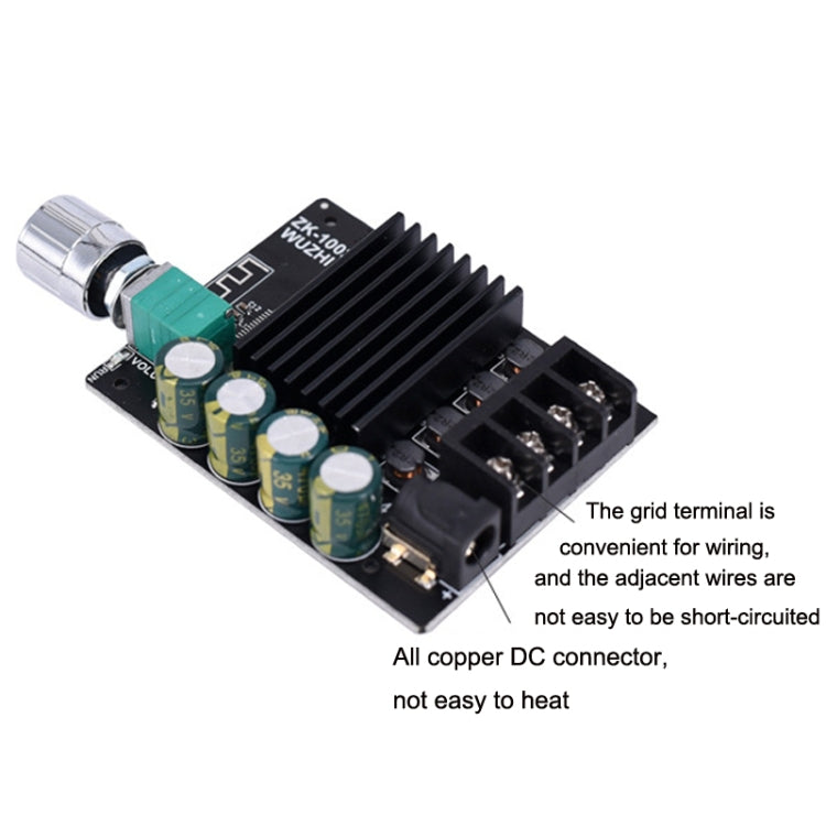 ZK-1002L Mini High Power Bluetooth Amplifier Board with Knob Adjust Volume Switch by bashfashion