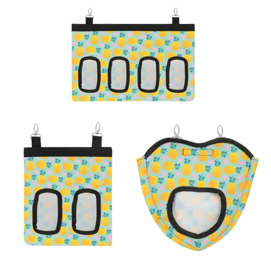 Pet Rabbit Guinea Pig Hanging Feeding Hay Storage Bag, Specification: Pineapple One-hole by bashfashion