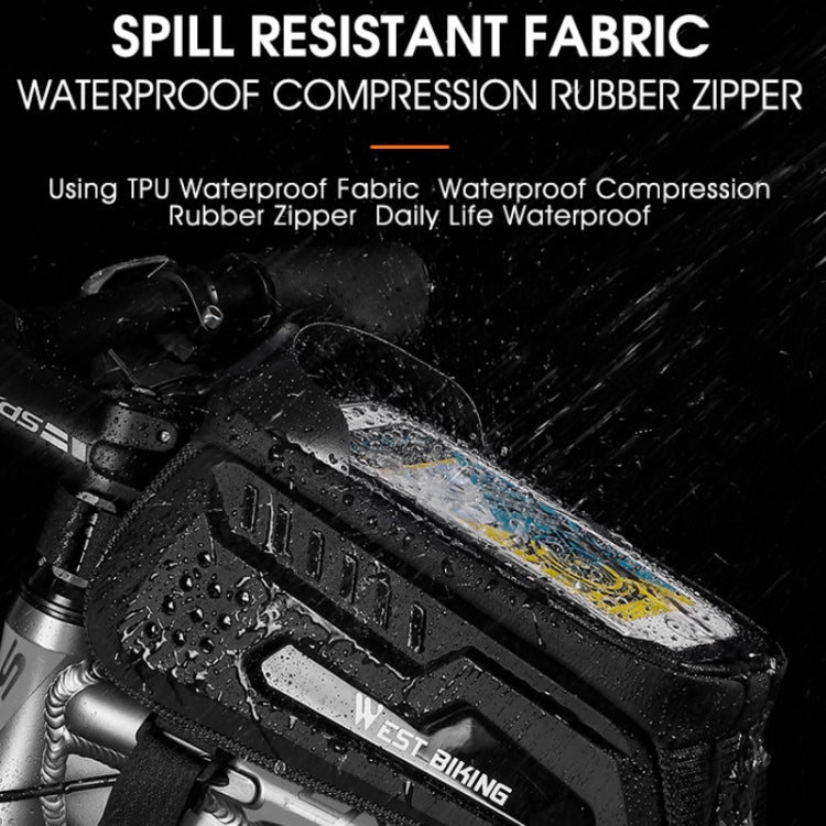 WEST BIKING Bicycle Front Bag TPU Hard Shell Riding Front Beam Bag(Fluorescent Green) by WEST BIKING