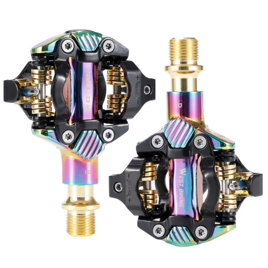 WEST BIKING Mountain Bike Self-locking Lightweight Aluminum Alloy Pedal(Colorful) by WEST BIKING