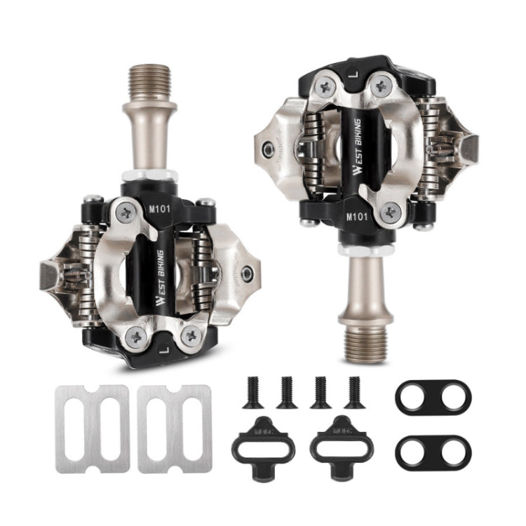 WEST BIKING Mountain Bike Self-locking Bearing Lock Pedal Riding Accessories(Black) by WEST BIKING