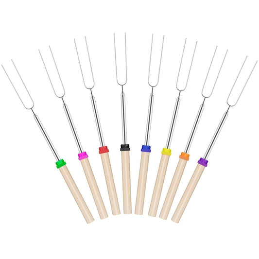 1124-7 Retractable Wooden Stick Marshmallow BBQ Fork, Spsc: Zipper Bag by bashfashion