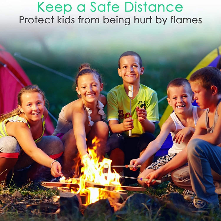 1124-7 Retractable Wooden Stick Marshmallow BBQ Fork, Spsc: Zipper Bag by bashfashion