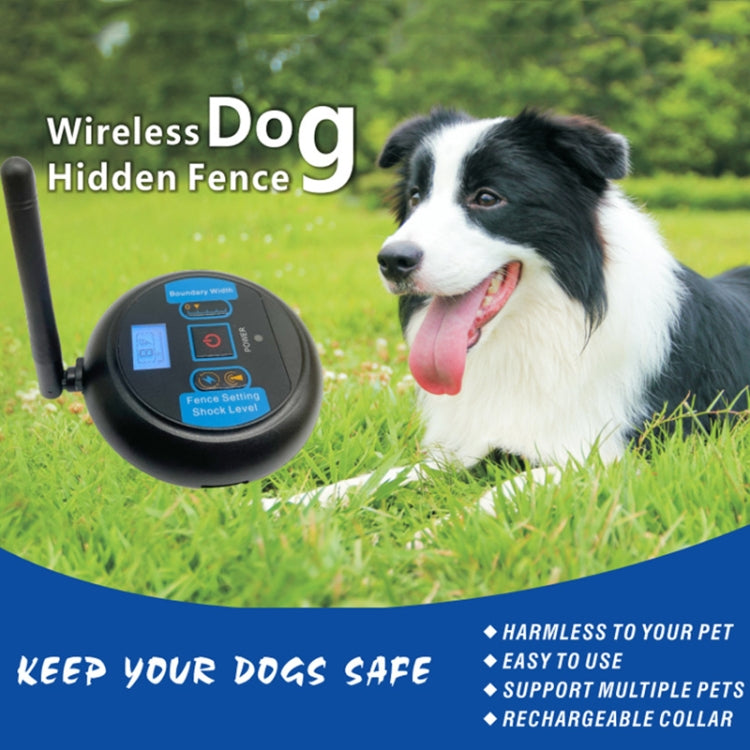 Pet Wireless Trainer Bark Stopper Electronic Fence, Specification: US Plug(1 In 1) by bashfashion