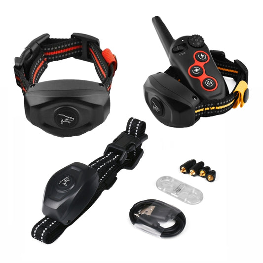 Remote Control Trainer Dog Collar Automatic Barking Stopper, Specification: 1 Drag 1 Black by bashfashion