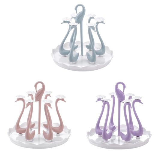 Home Portable Drainer Cup Holder With Rotatable Tray, Specification: Six Cups(Light Pink) by bashfashion