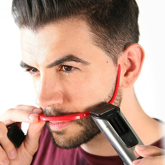 2 Sets Beard Styling Board Shaving Barber Tools, Style: Shape Ruler+Pen by bashfashion