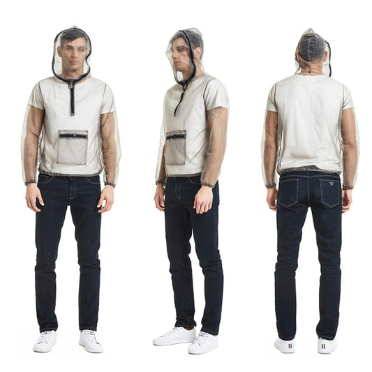 Jungle Expedition Breathable Insect-proof Jacket With Hood Anti-bite Mesh Gauze Cloth, Size: L by bashfashion