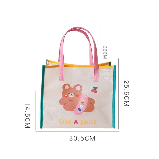 Summer Girl Jelly Bag Cartoon Transparent Shoulder Bag Waterproof Beach Bag(1 Cherry Tiger) by bashfashion