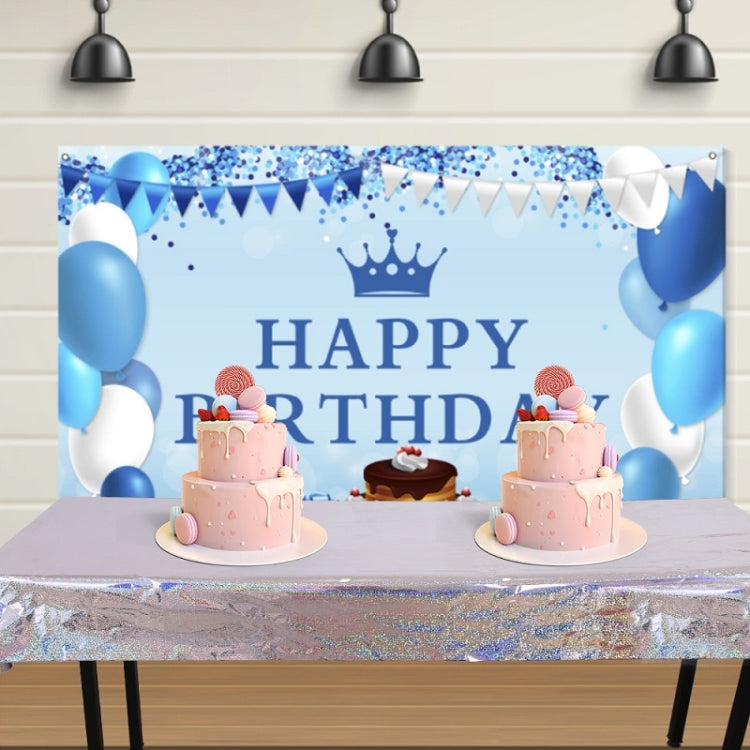 Birthday Party Foil Laser Tablecloth Wedding Decoration Supplies(1x2.7M Dark Blue) by bashfashion