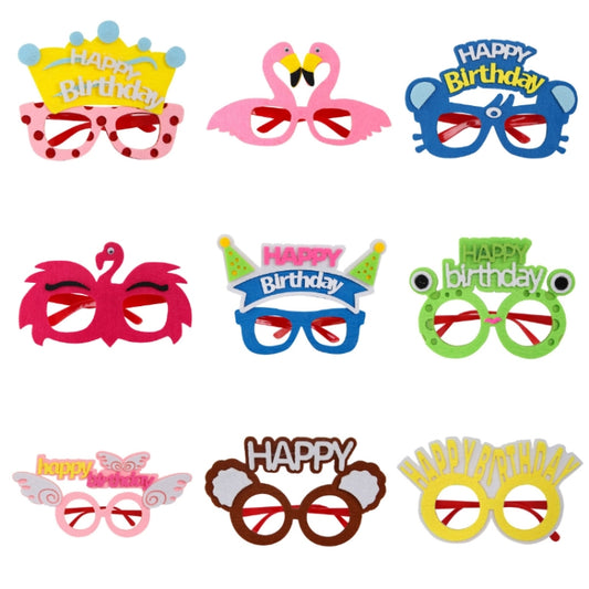 2 PCS Funny Glasses Birthday Party Cartoon Decoration Photo Props, Shape: Blue Letters by bashfashion