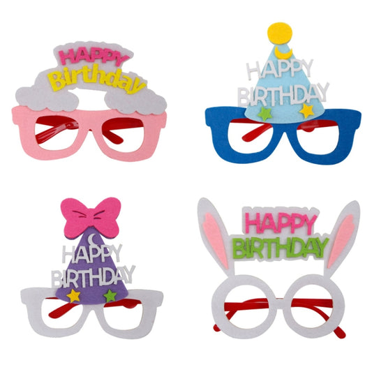 2 PCS Funny Glasses Birthday Party Cartoon Decoration Photo Props, Shape: Pink Letters by bashfashion